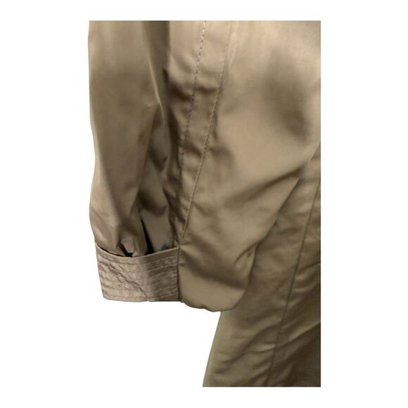 MaxMara tan brown silk blend trench coat size 38 button front missing belt - Picture 8 of 12